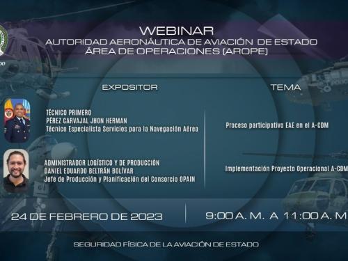Webinar Implementación Proyecto Concepto Operacional A-CDM aeropuerto internacional El Dorado, 2 de febrero de 2023