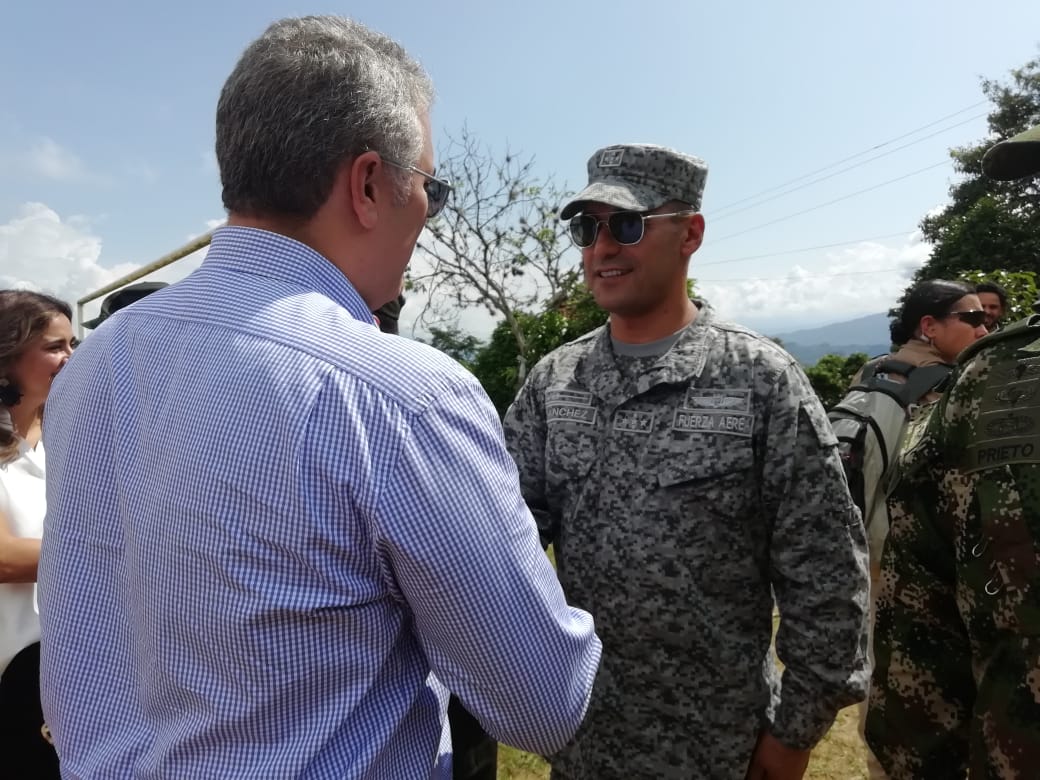 Fuerza Aérea presente en Icononzo durante visita del Presidente Iván Duque 