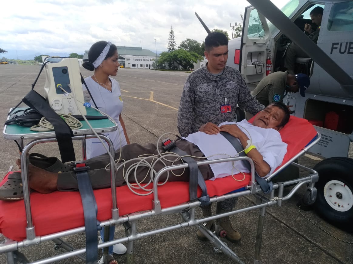 Adulto Mayor en delicado estado de salud fue Trasladado por la Fuerza Aérea Colombiana