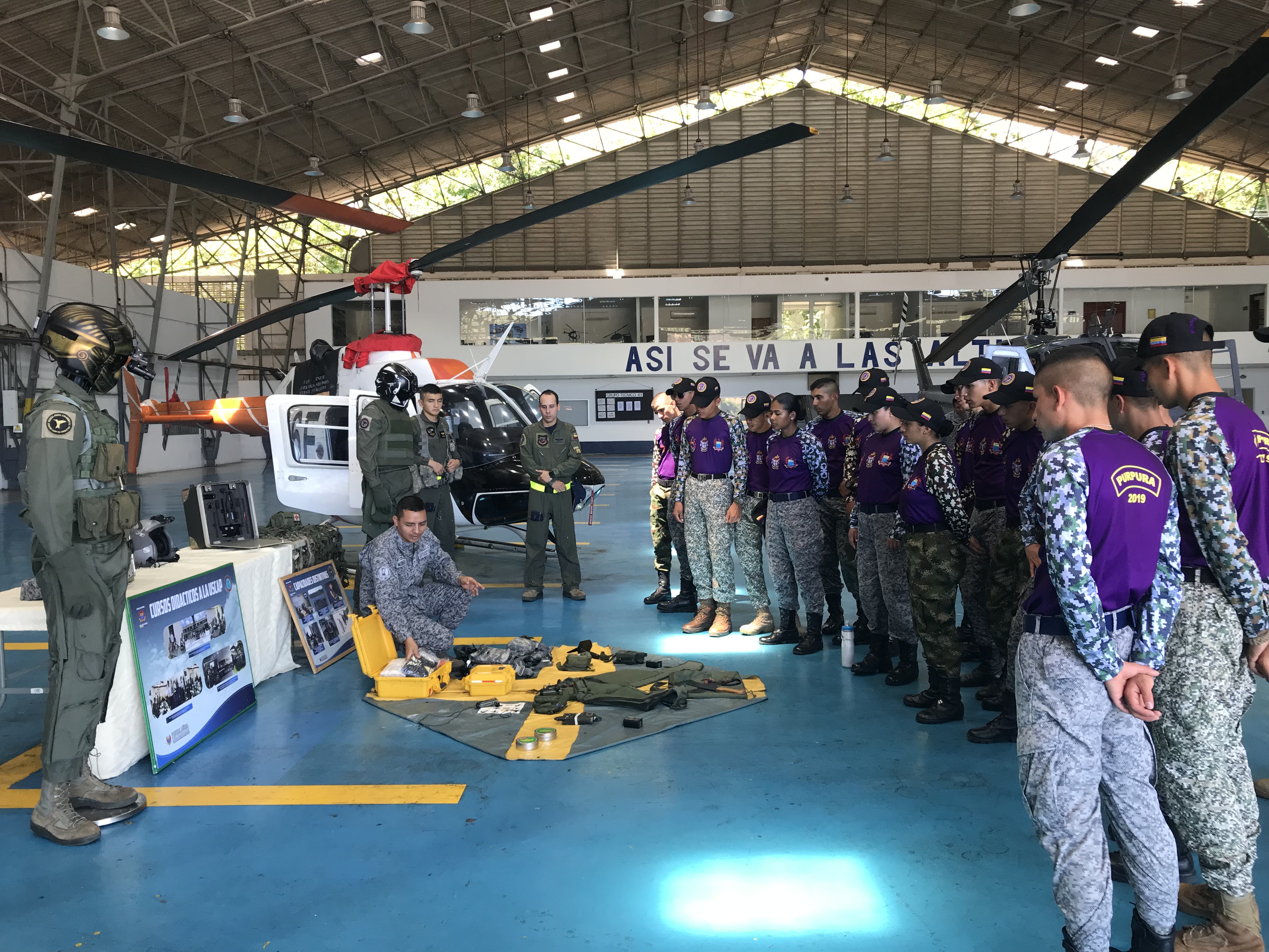 El Ejercicio Operacional Púrpura 2019 llegó a la Cuna de las Tripulaciones de Ala Rotatoria 