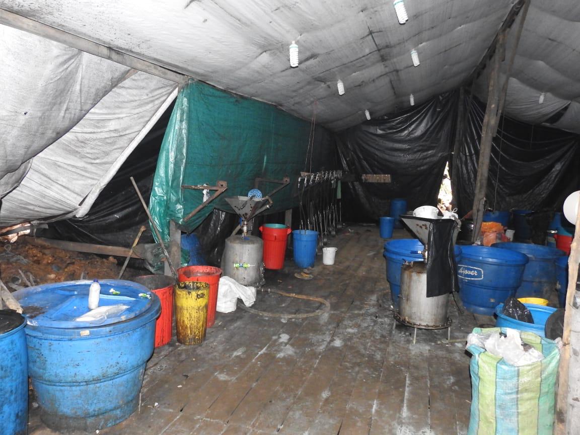 Destruido laboratorio para el procesamiento de cocaína en el Cauca