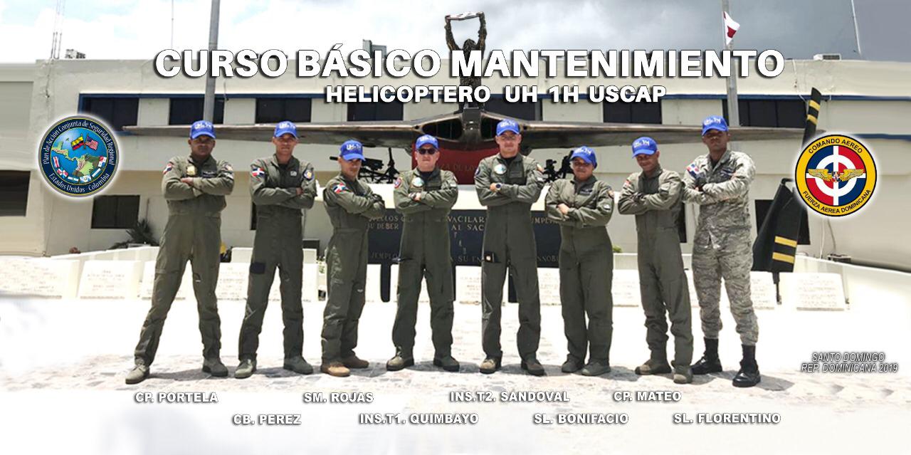 Instructores de la EHFAA capacitaron a 06  suboficiales de República Dominicana en el Curso Básico de Mantenimiento de Helicópteros UH-1H/USCAP