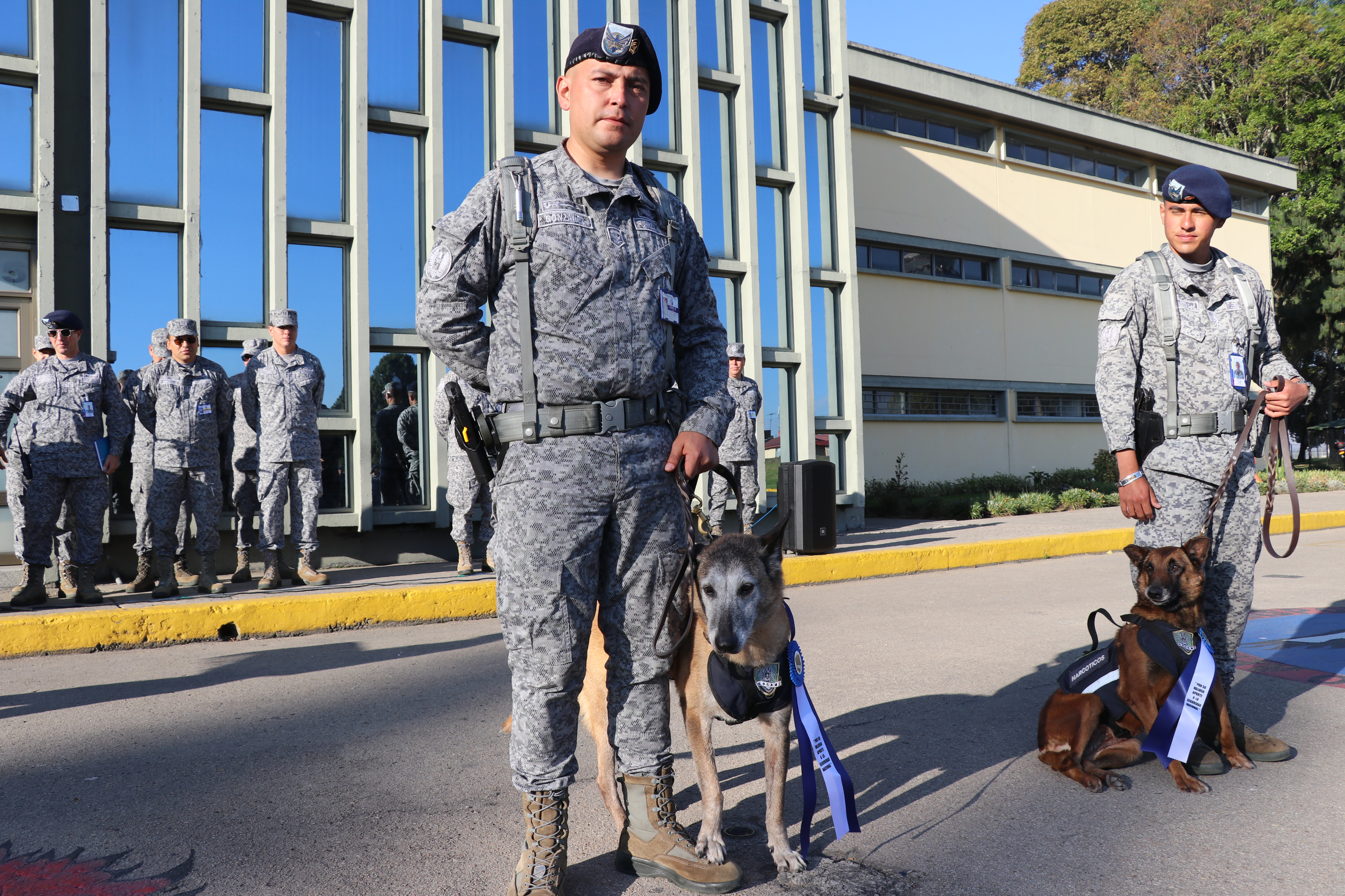 En ceremonia, CATAM jubiló a dos caninos militares 
