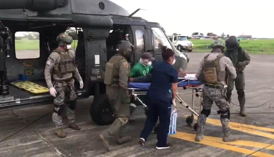Helicóptero Ángel realiza evacuación aeromédica en Roberto Payán