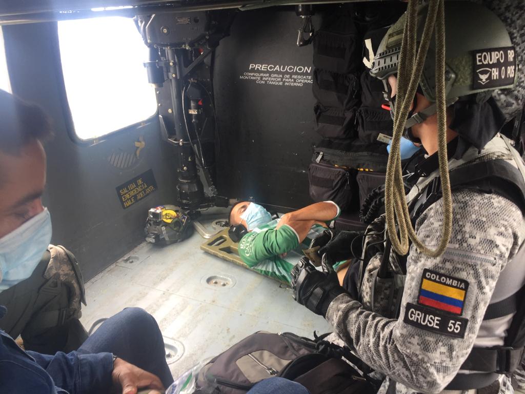 Hombre mordido por una serpiente fue trasladado en un helicóptero de la Fuerza Aérea hasta Rionegro