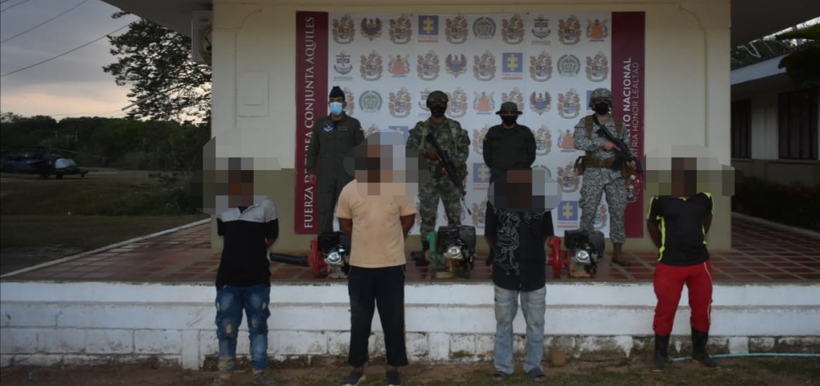 Capturados en flagrancia integrantes de 'Los Caparros' por minería ilegal