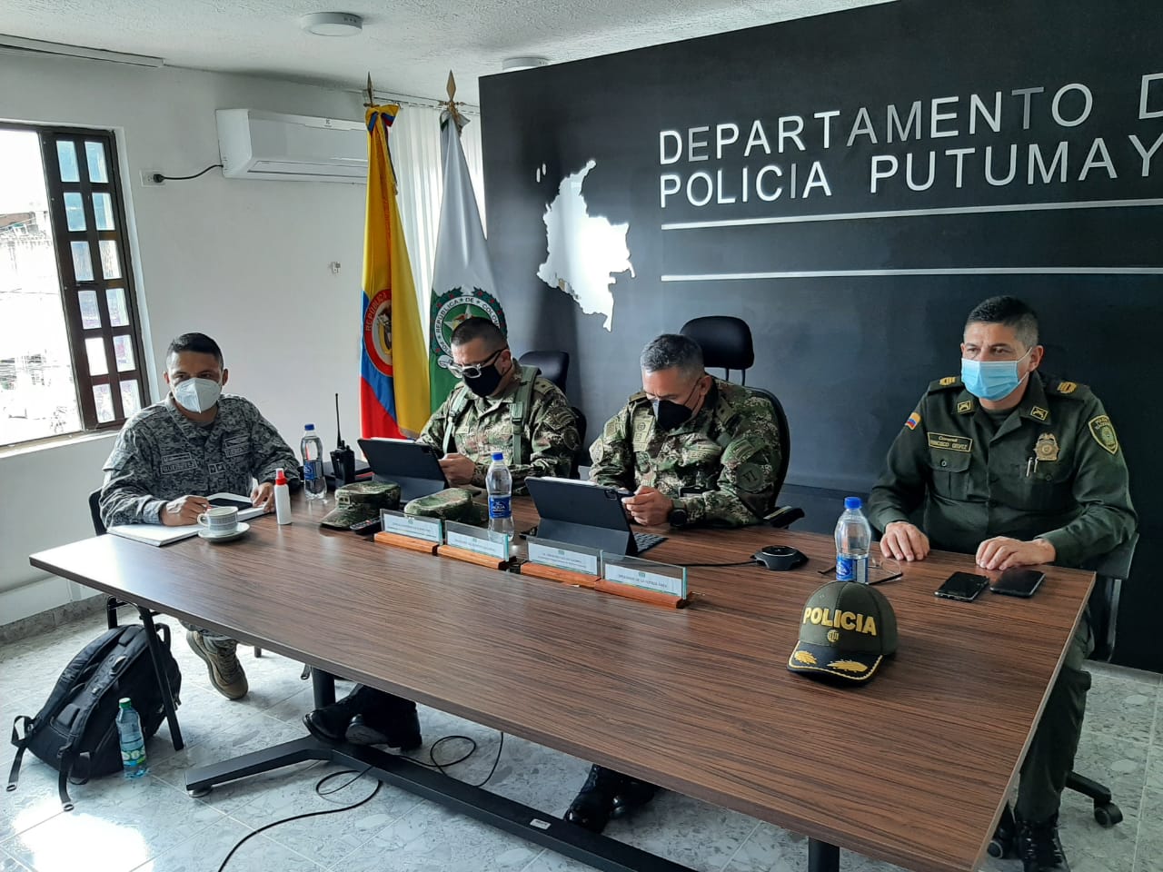 El Comando Aéreo de Combate No.6 participo en Puesto de Mando Unificado en Mocoa, Departamento del Putumayo