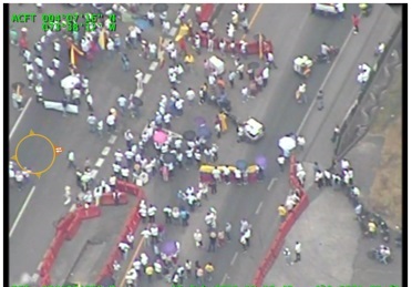 Monitoreo de seguridad durante jornada de protestas en Villavicencio
