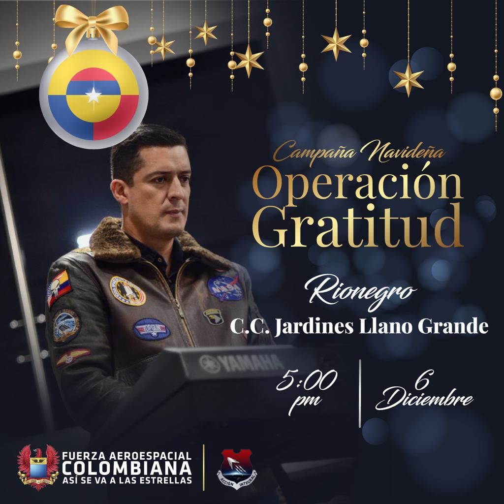 Concierto navideño de la Fuerza Aeroespacial llega a Rionegro, Antioquia