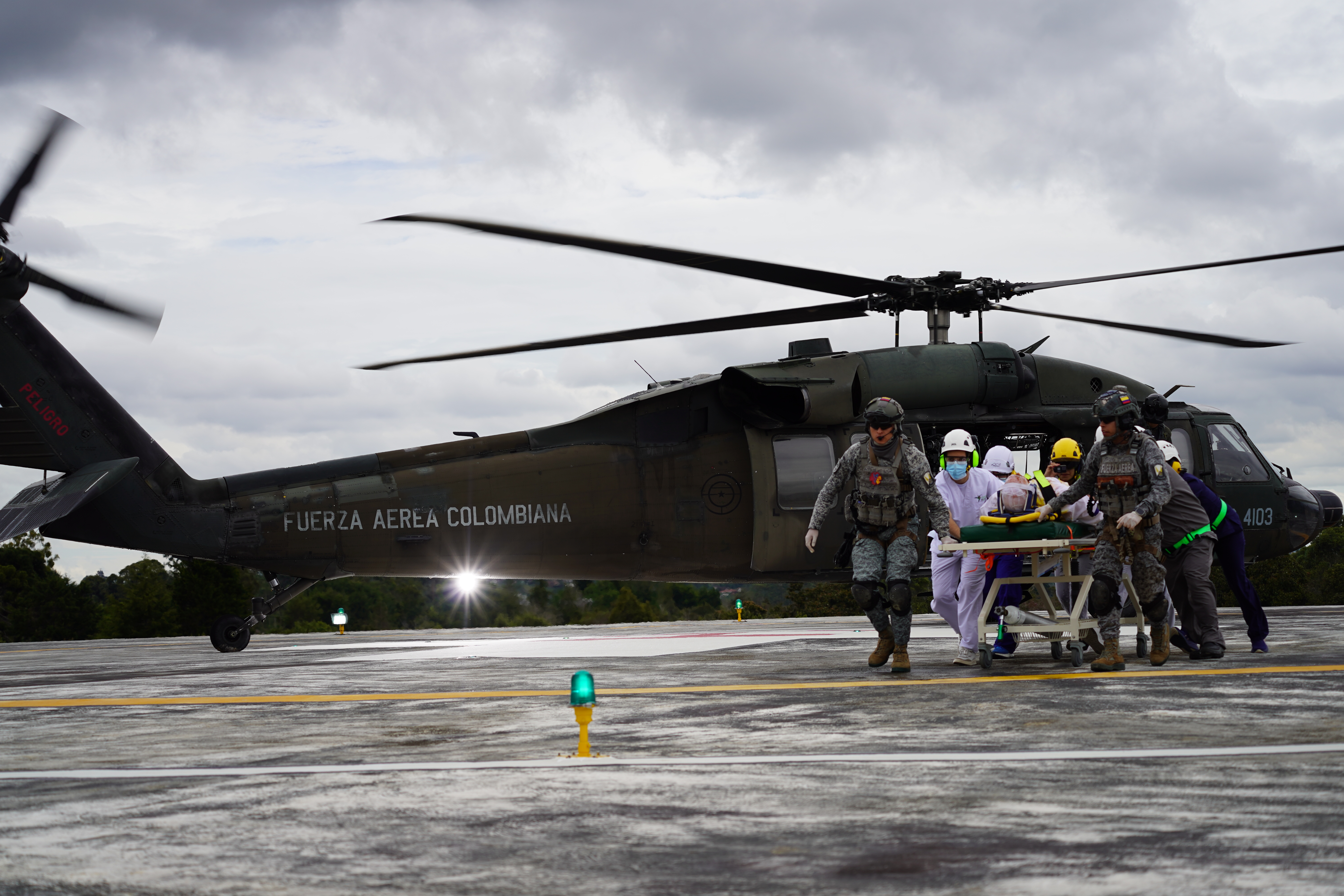 Helicóptero Ángel participó en el Simulacro Nacional de Emergencias en Antioquia