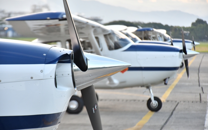Aviones Cessna 172S Skyhawk de la Escuela Militar de Aviación. 
