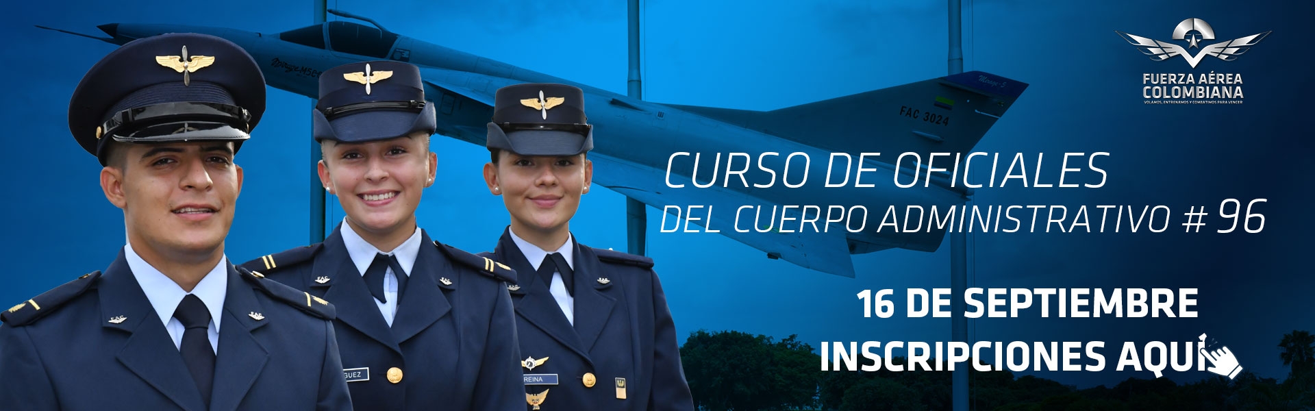 Inscripciones abiertas Fuerza Aérea Colombiana OCA 96