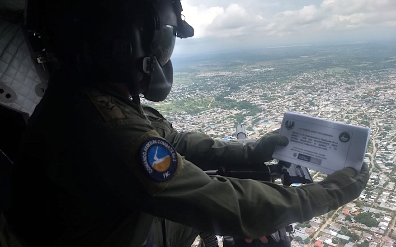Desde el cielo la Fuerza Aérea custodia las vías del departamento del Cesar 