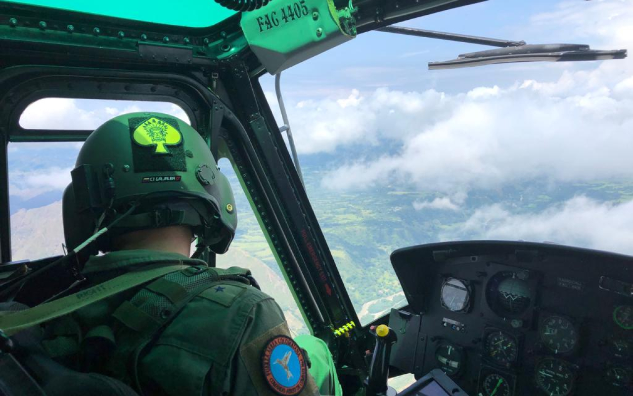Fuerzas Militares y Policía, sobrevolaron los principales ejes viales del departamento del Tolima.