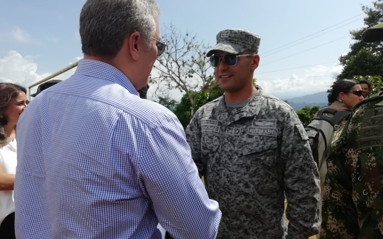 Fuerza Aérea presente en Icononzo durante visita del Presidente Iván Duque 