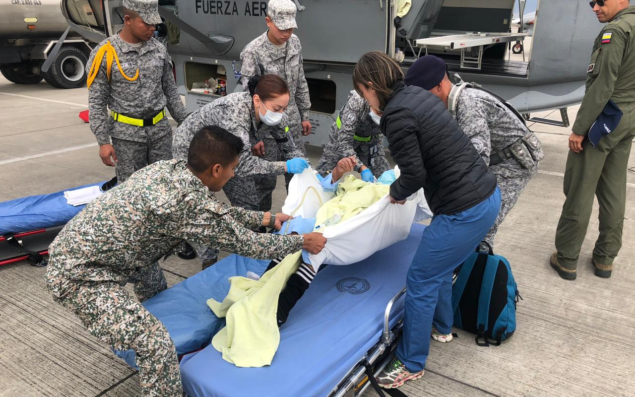 Aeronave medicalizada del CACOM 6 salvaguarda la vida de tres personas en el sur del país
