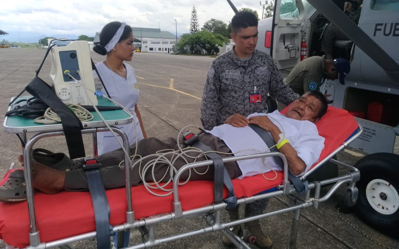 Adulto Mayor en delicado estado de salud fue Trasladado por la Fuerza Aérea Colombiana