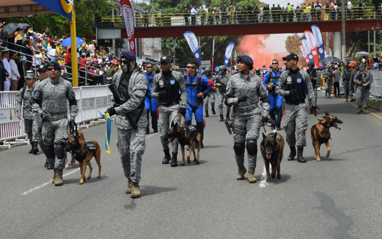 Hombres y mujeres de tierra, mar y aire rindieron homenaje al pueblo colombiano en Cali
