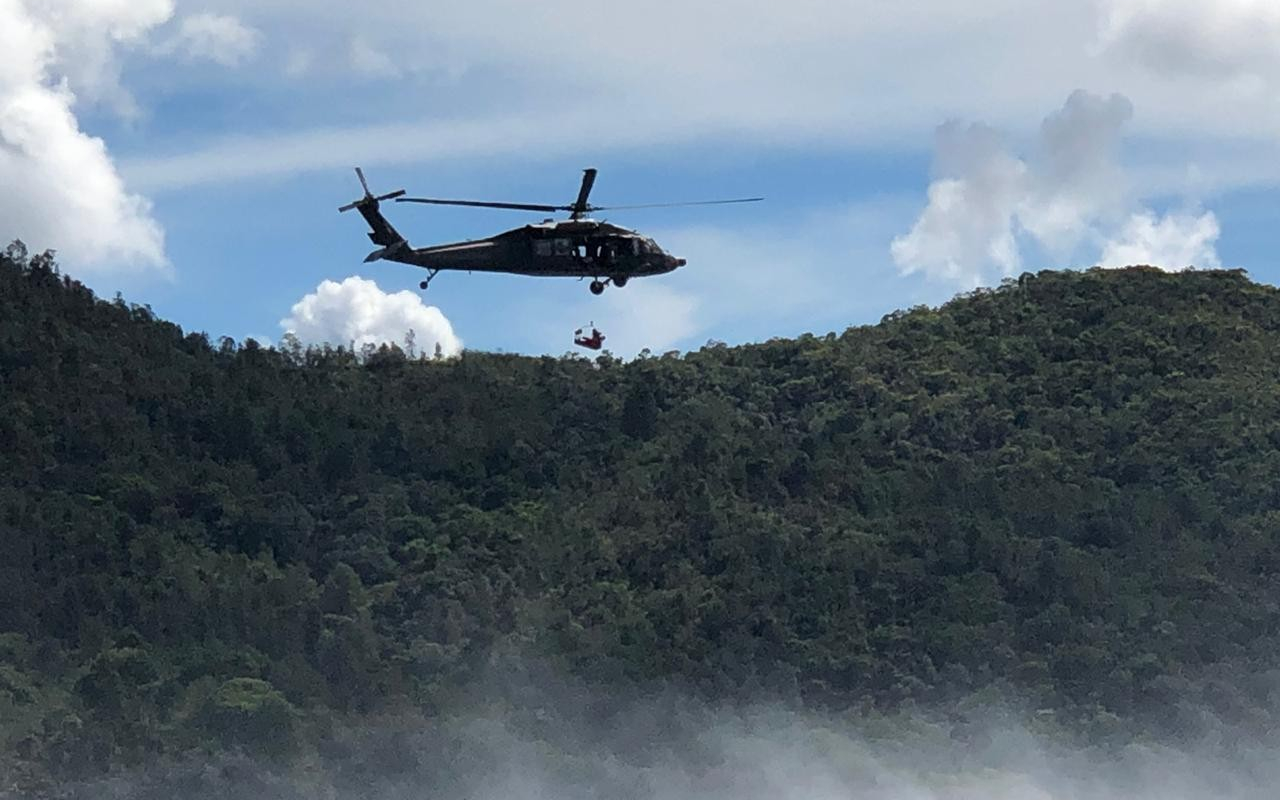 En Guatapé se realizó simulacro de eyección de un piloto