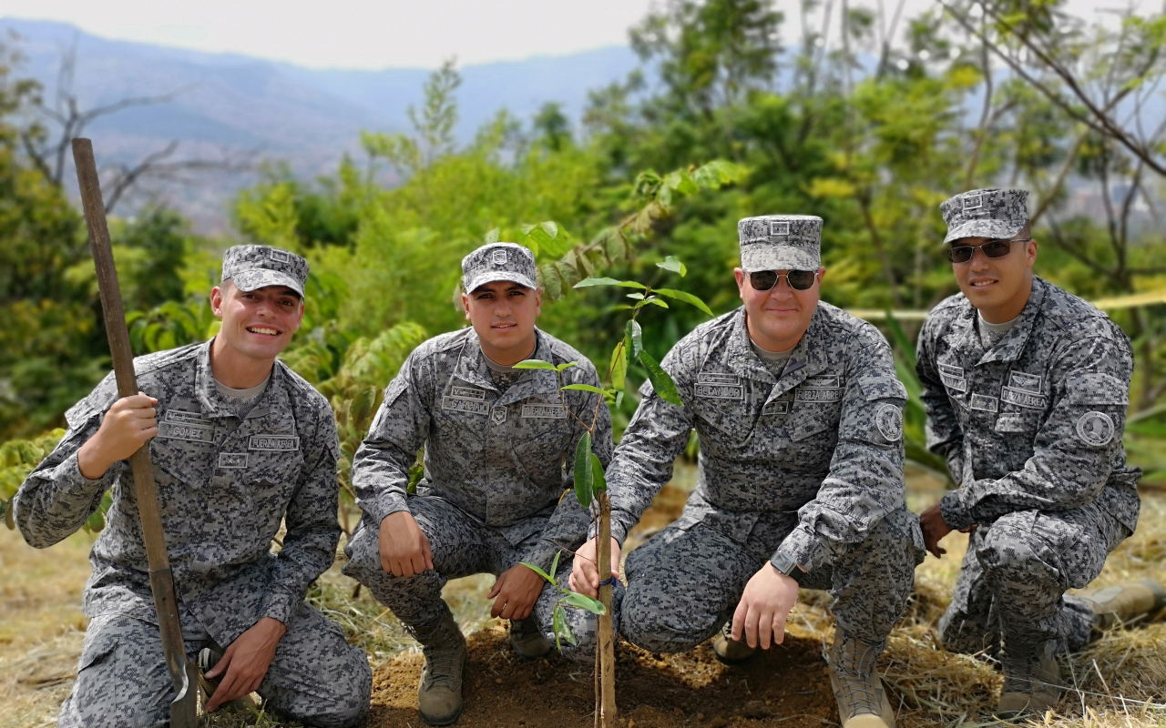 A la sembraton de árboles en Antioquia se unió la Fuerza Aérea