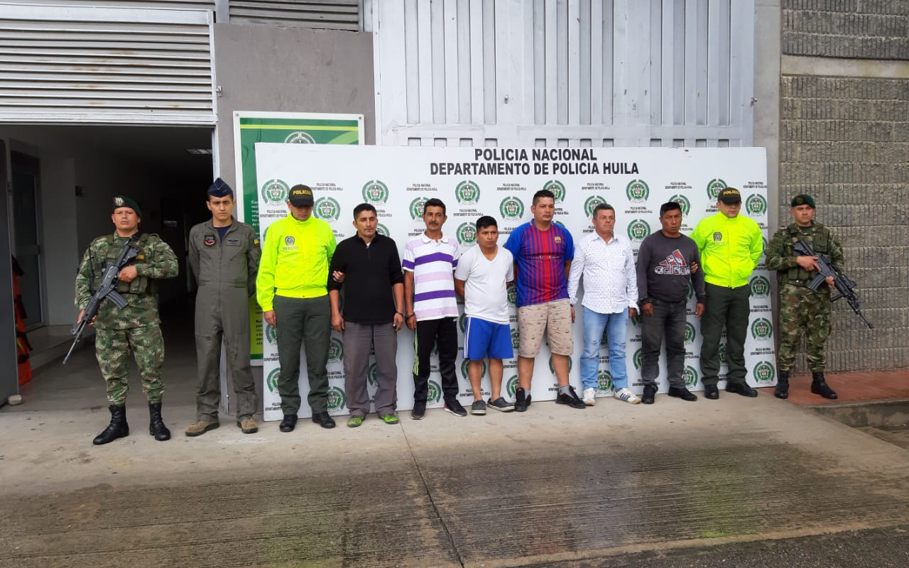 Capturados seis disidentes de las FARC que atemorizaban en los departamentos Huila, Tolima y Cauca.