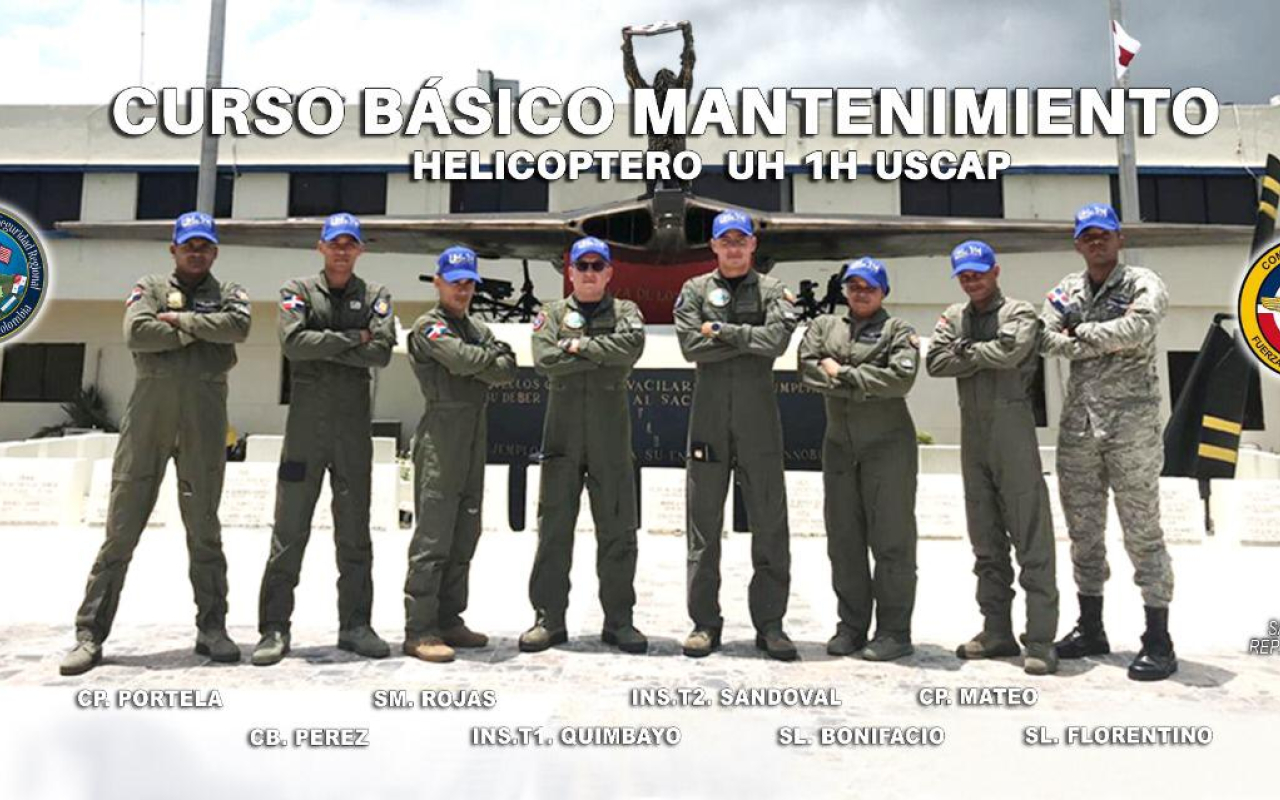 Instructores de la EHFAA capacitaron a 06  suboficiales de República Dominicana en el Curso Básico de Mantenimiento de Helicópteros UH-1H/USCAP