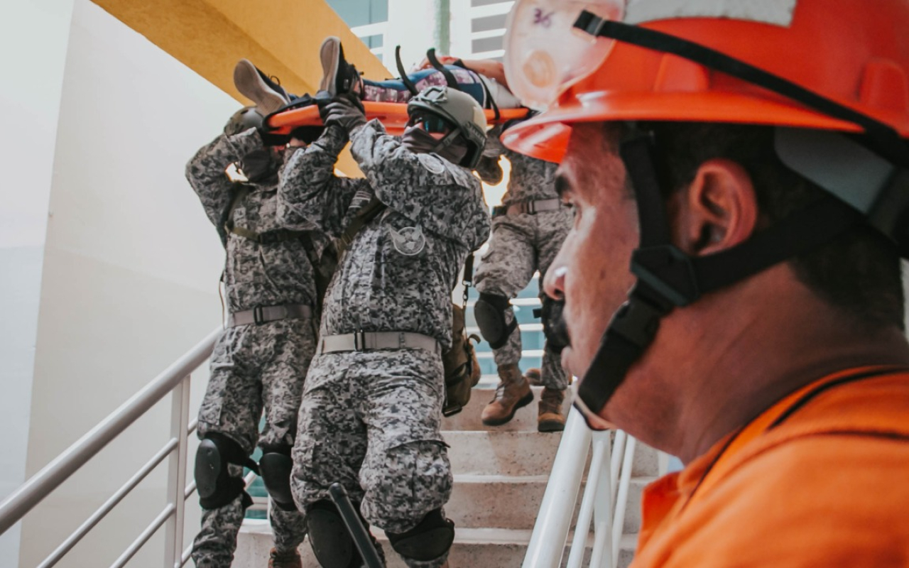 El Comando Aéreo de Combate No. 1 participó en el Simulacro Nacional de Respuesta a Emergencias en Puerto Salgar