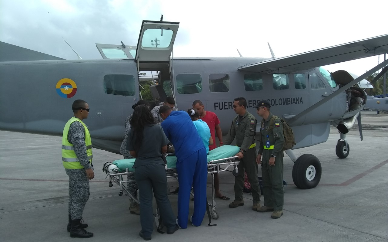 Adulta mayor isleña, fue trasladada por la Fuerza Aérea Colombiana