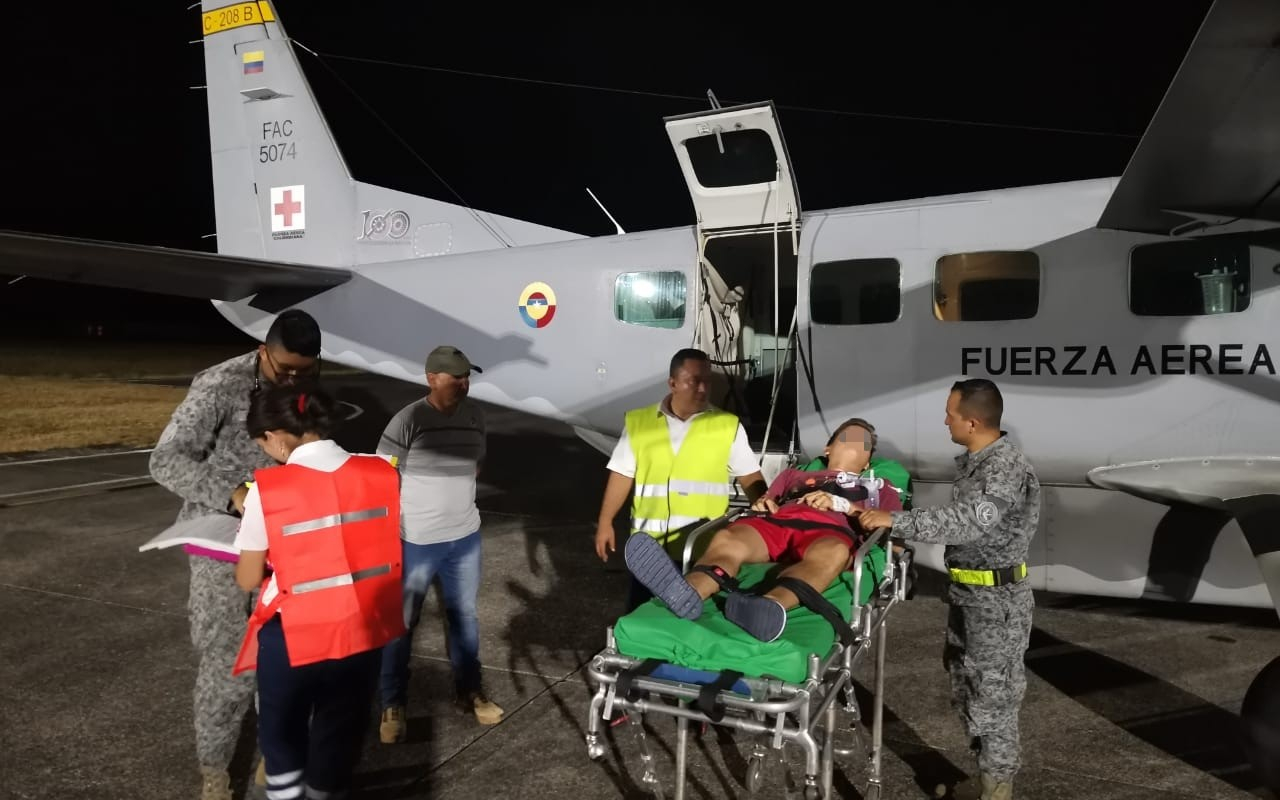 Menor de Edad fue trasladado por su Fuerza Aérea Colombiana 