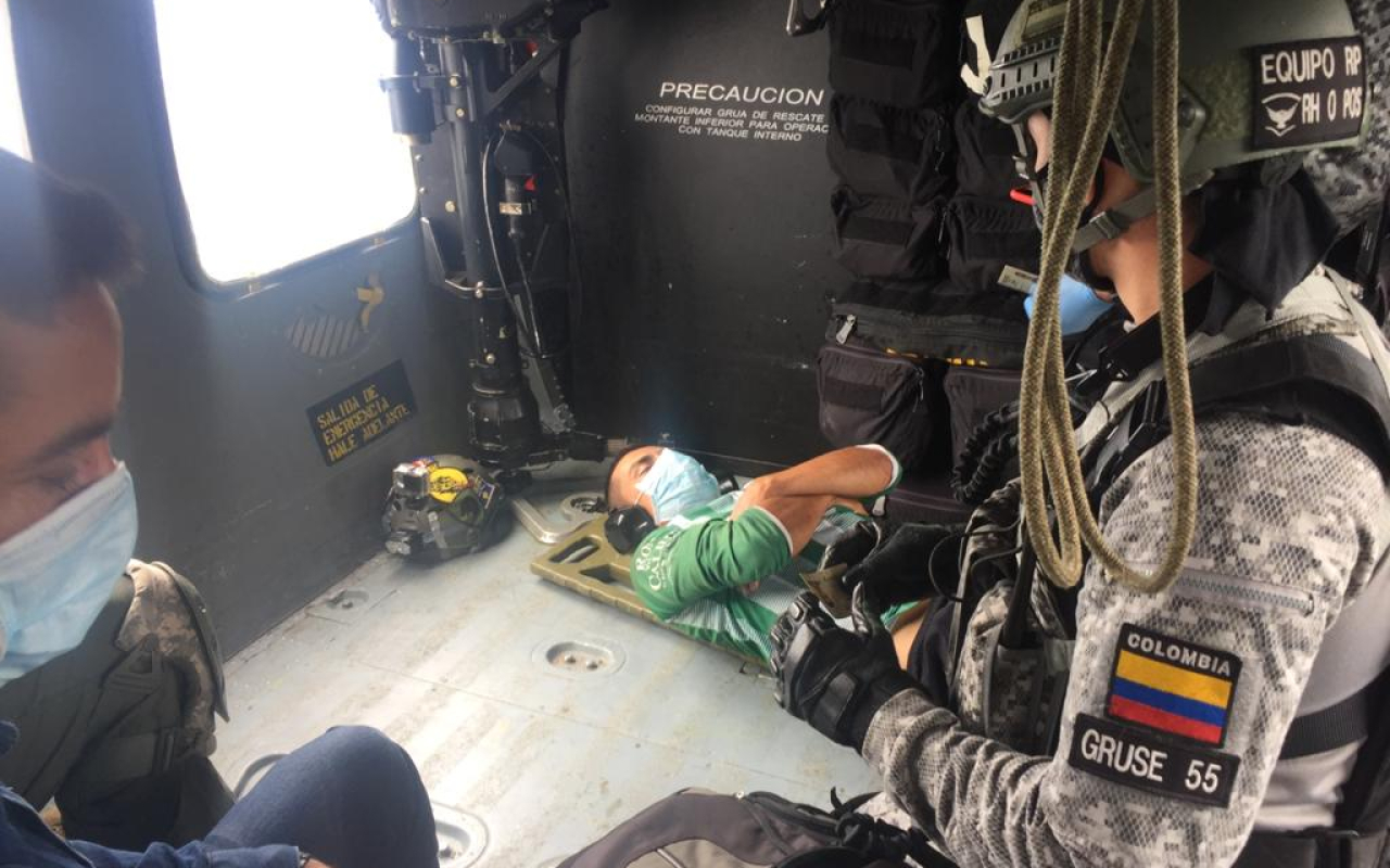 Hombre mordido por una serpiente fue trasladado en un helicóptero de la Fuerza Aérea hasta Rionegro