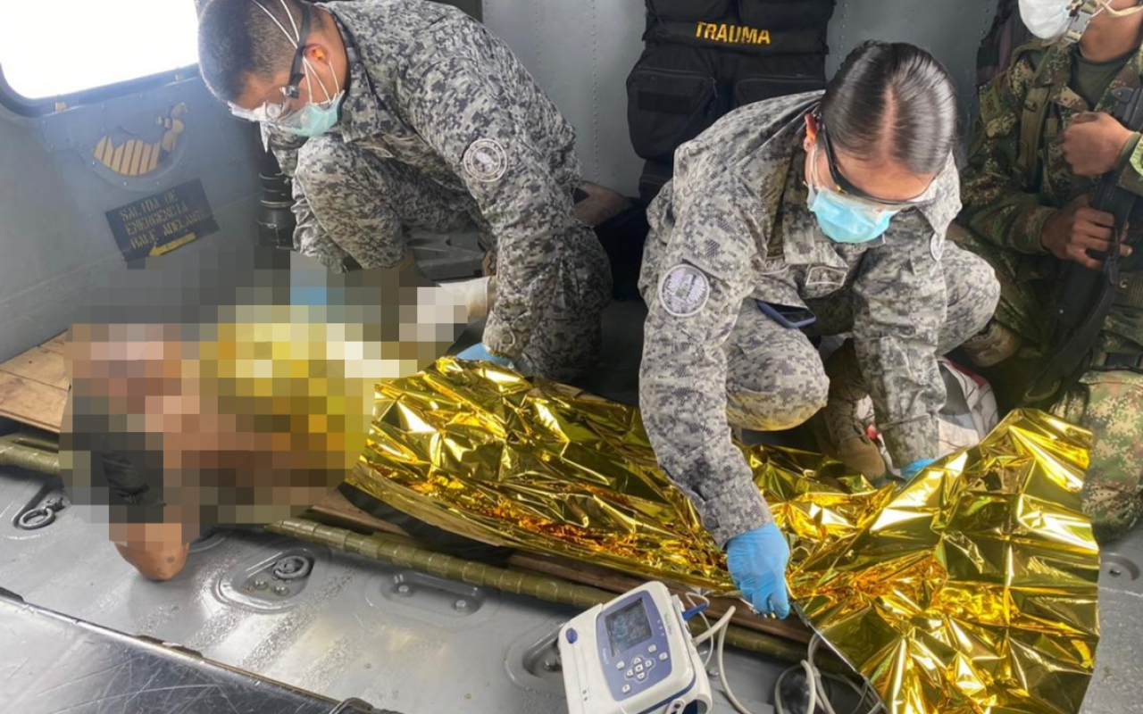 Menor herida fue evacuada por su Fuerza Aérea Colombiana en Antioquia