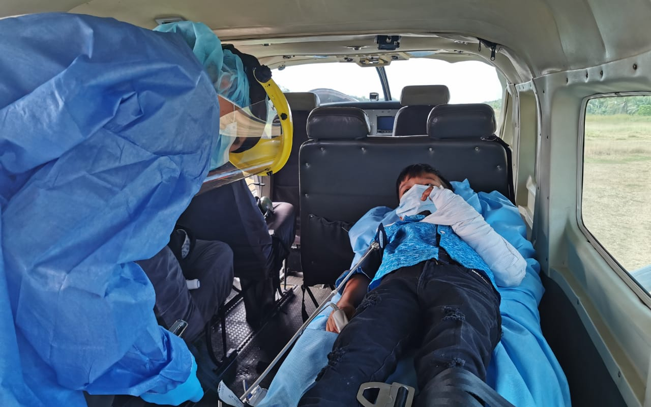 Menor que requería atención de tercer nivel fue transportado en vuelo aeromédico desde Pedrera a Bogotá