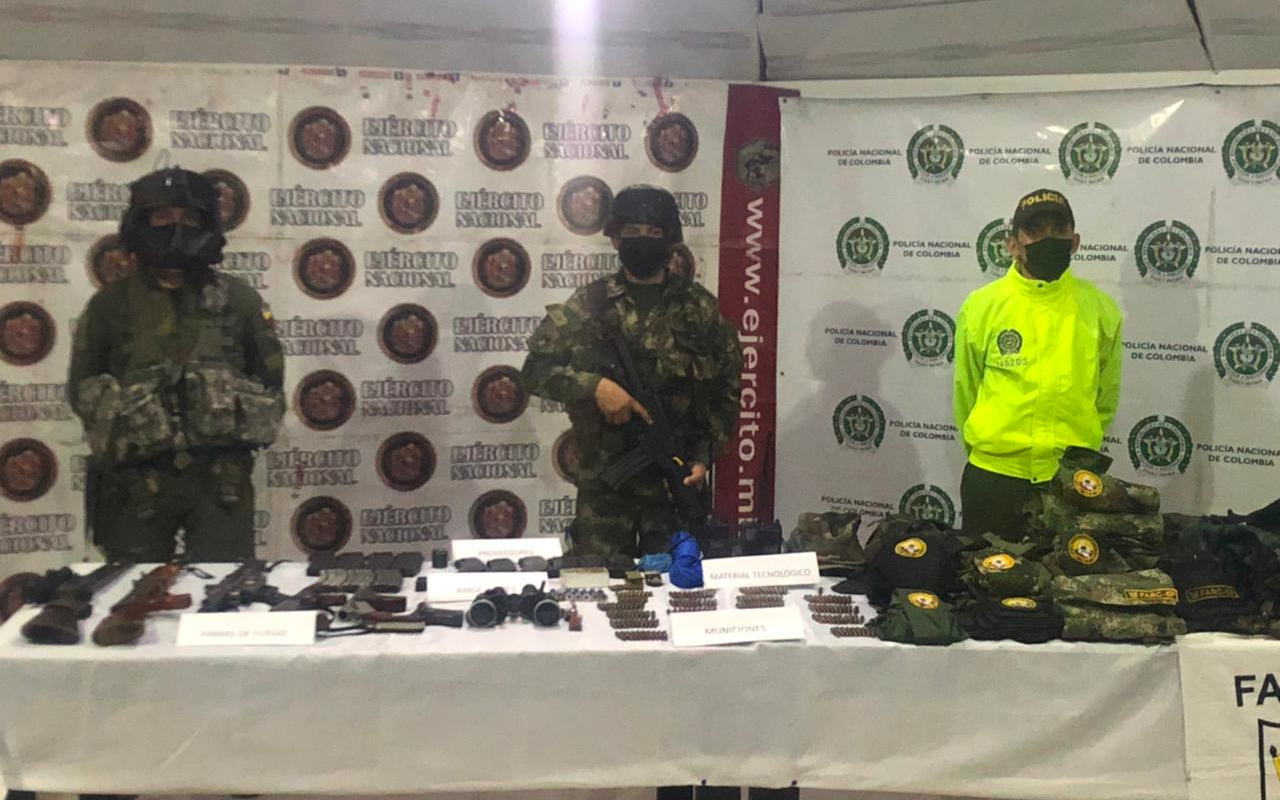Incautado material de guerra en el Departamento del Tolima
