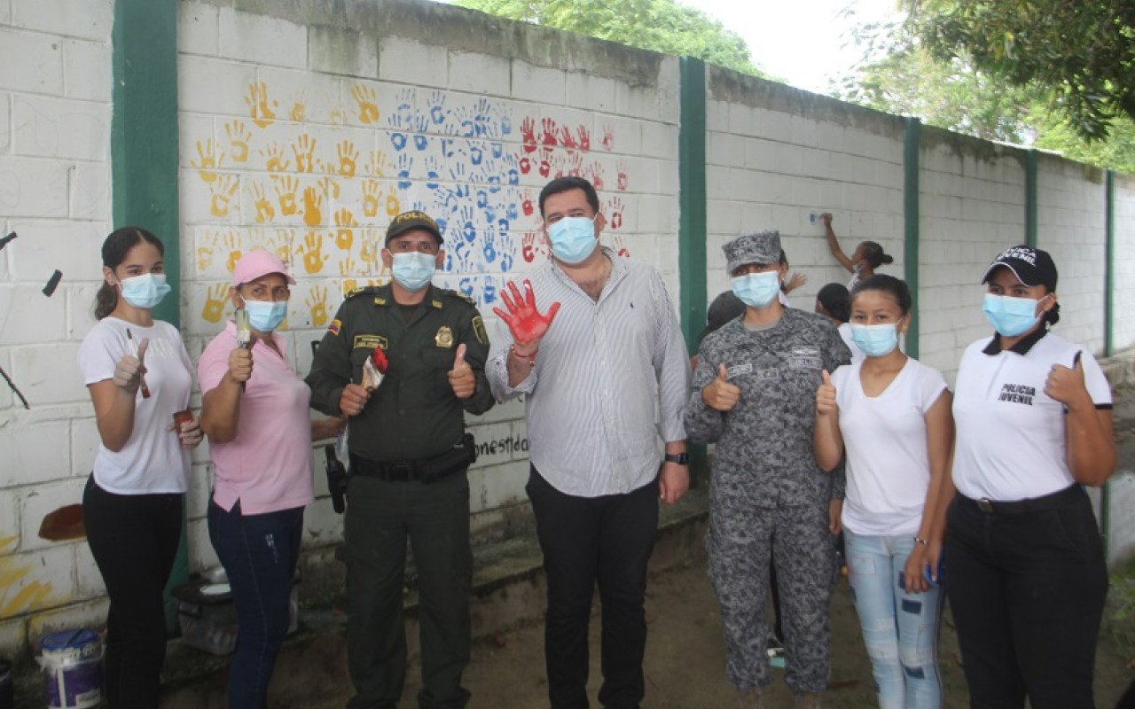 Un mural por la convivencia en Sabanagrande