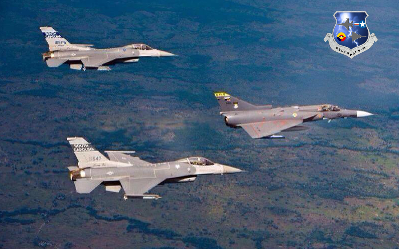 Aeronaves F16 de USAF llegan a Colombia para el Ejercicio Relámpago VI