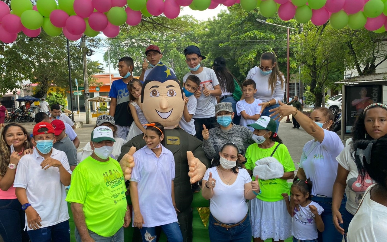 Niños con capacidades diversas de La Dorada, disfrutaron de actividades lúdicas y educativas con su Fuerza Aérea Colombiana   