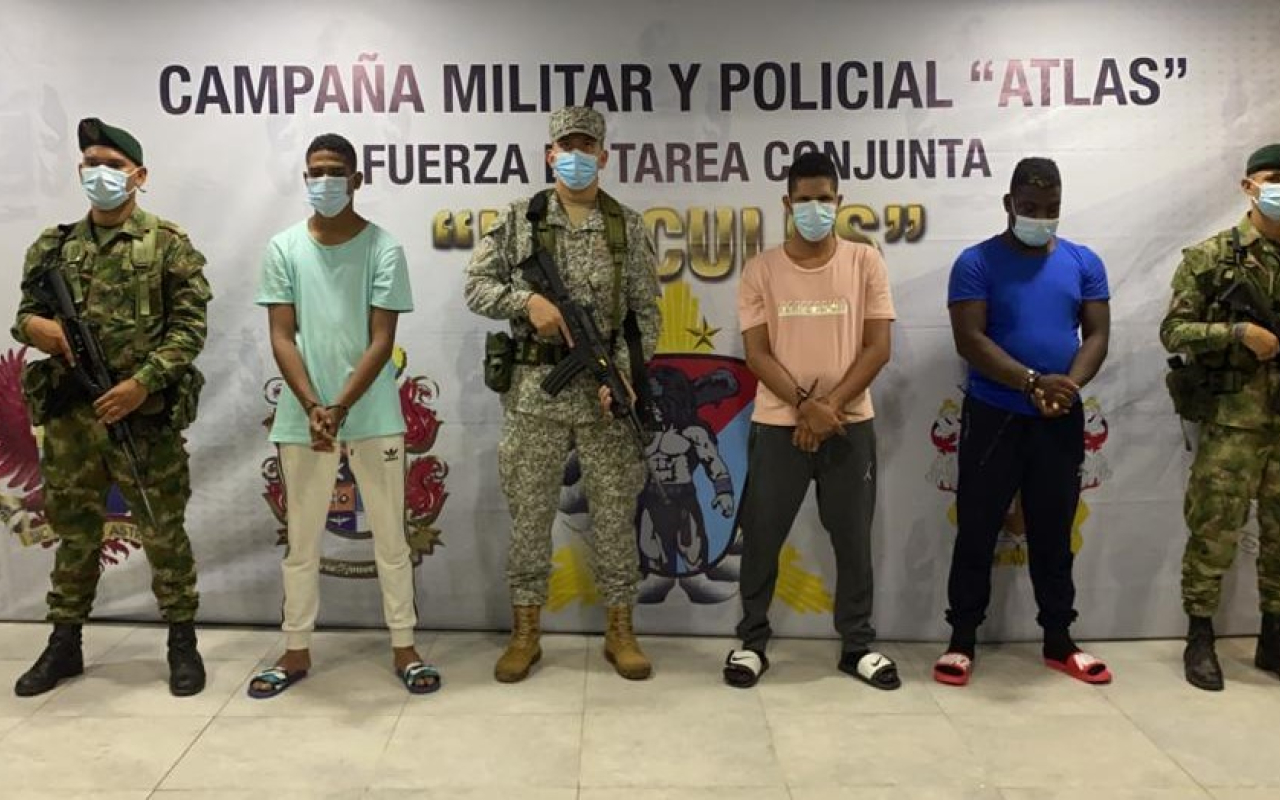 Tres capturados y una menor recuperada en operación de la Fuerza Pública en Nariño