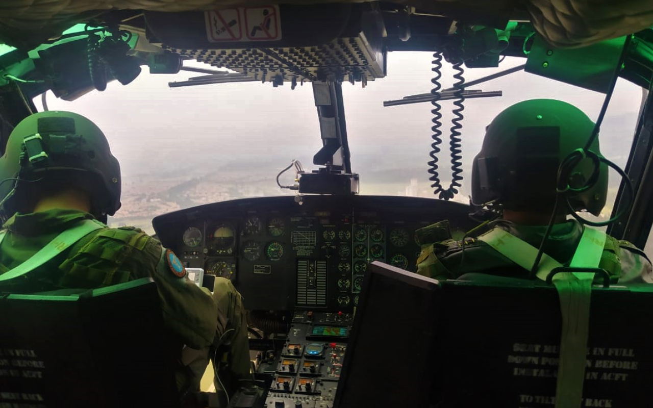 Su Fuerza Aérea Colombiana intensifica la seguridad en la capital del país
