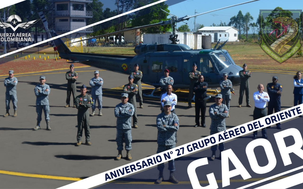 El oriente colombiano conmemora 27 años de seguridad  con su Fuerza Aérea.