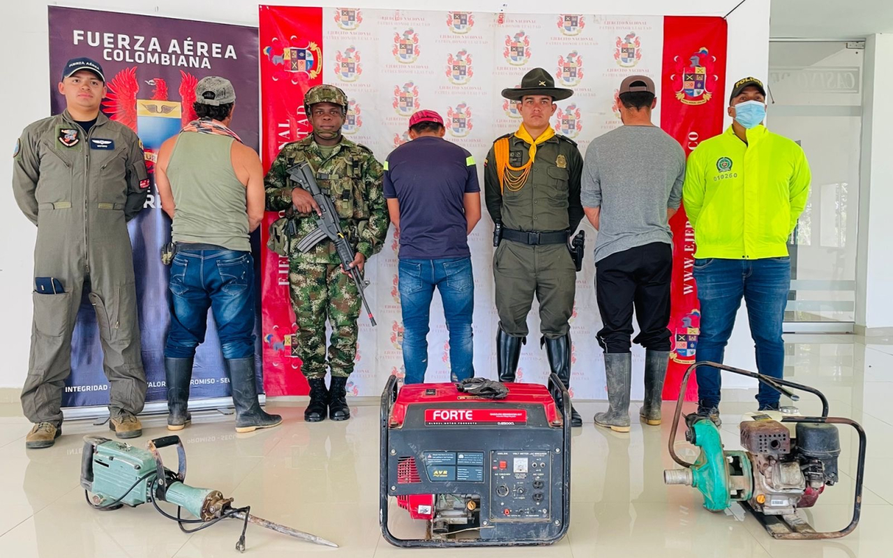 Contundente golpe a la minería ilegal en el Tolima