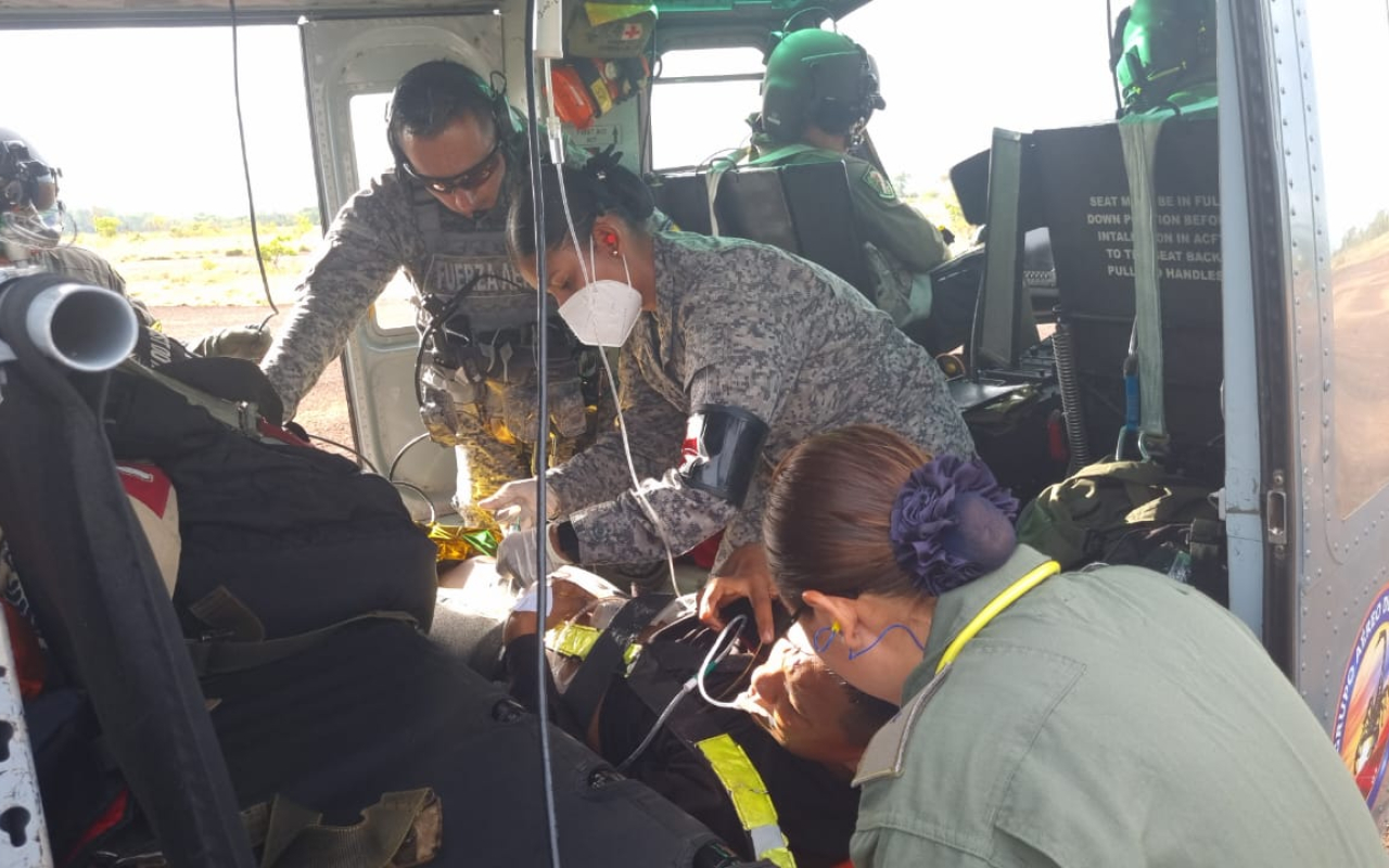 Soldado con complicaciones de salud fue trasladado por su Fuerza Aérea Colombiana.