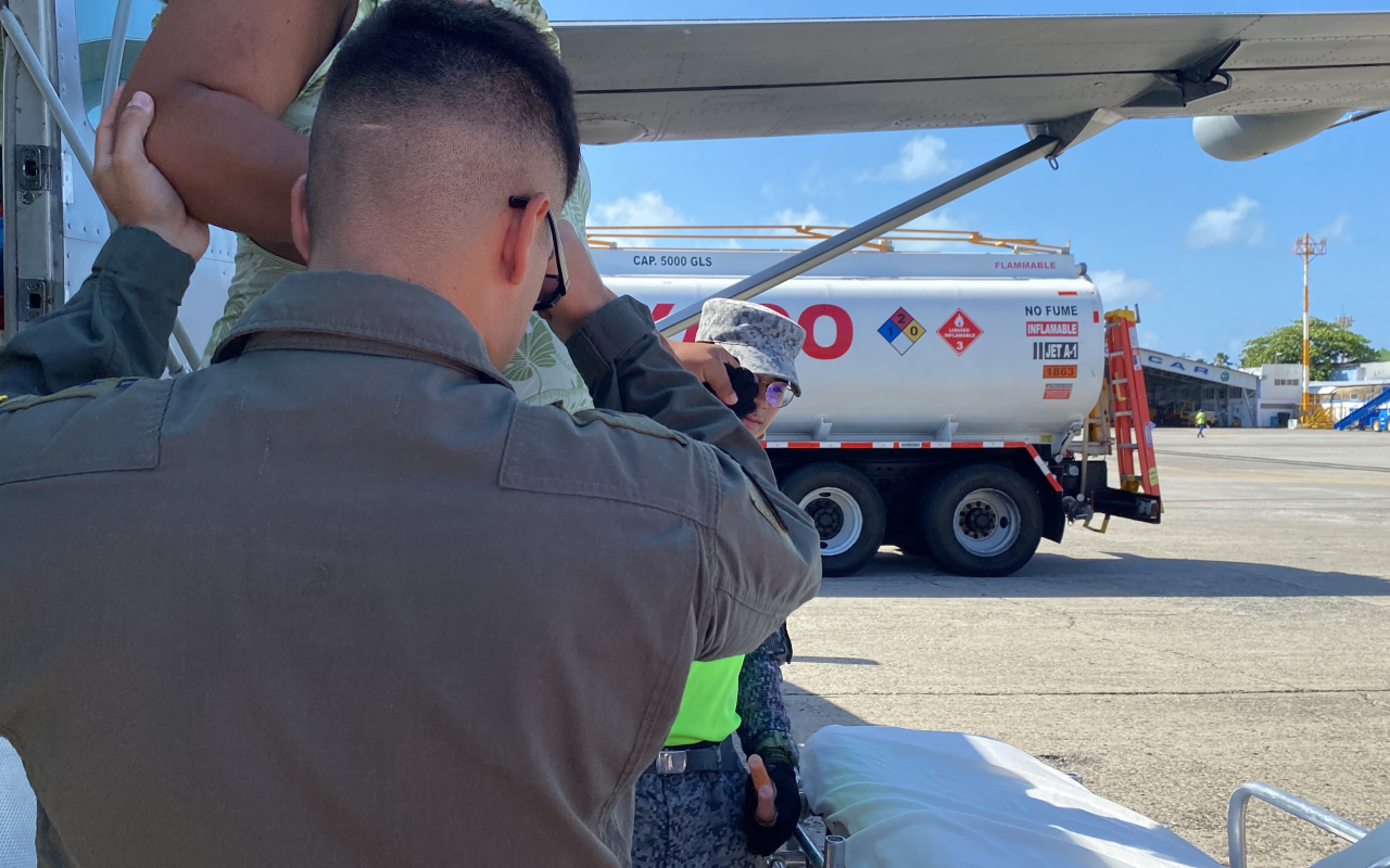 Mujer fue trasladada por su Fuerza Aérea Colombiana en el Archipiélago