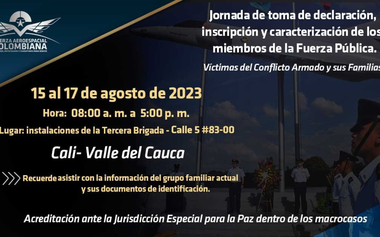 Jornada de caracterización de miembros de la Fuerza Pública, víctimas del conflicto armado se realizará en Cali
