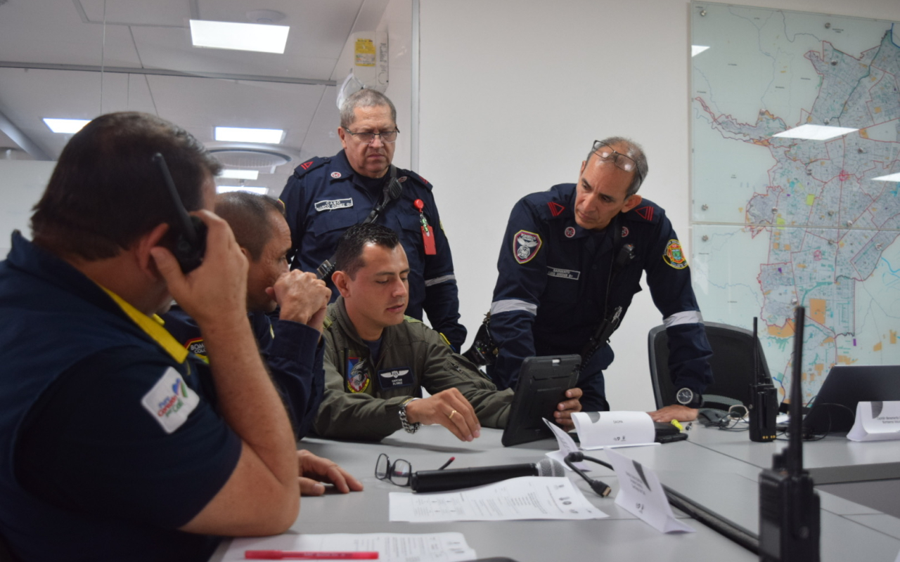 Su Fuerza Aeroespacial Colombiana participó en el Simulacro Nacional desde Cali