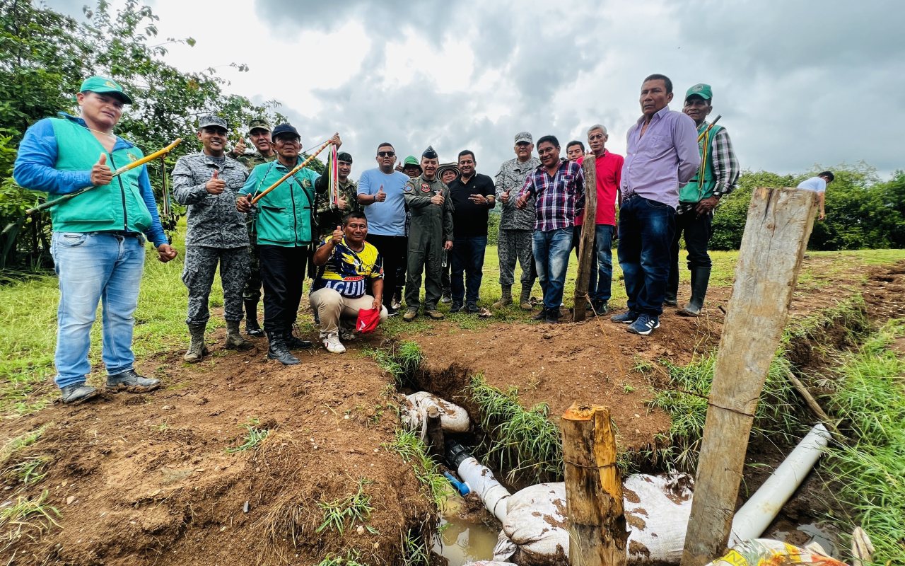 Acueducto para resguardo indígena en Coyaima, gracias a su Fuerza Aeroespacial Colombiana