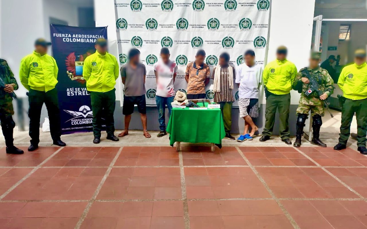 Capturados cinco sujetos dedicados al tráfico de estupefacientes, en Róvira, Tolima