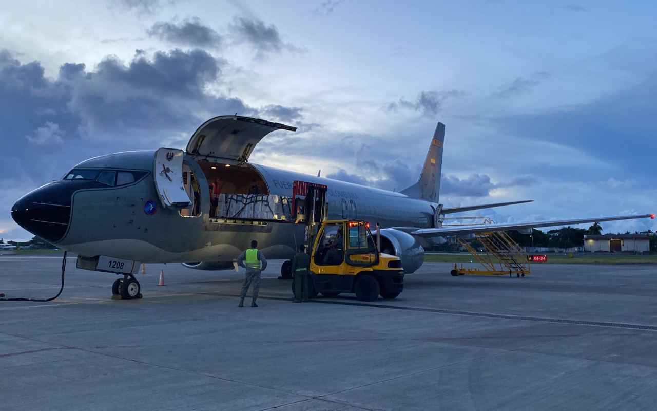 Ayudas humanitarias llegaron al archipiélago en aeronaves de su Fuerza Aeroespacial, ante posibles precipitaciones en temporada de huracanes
