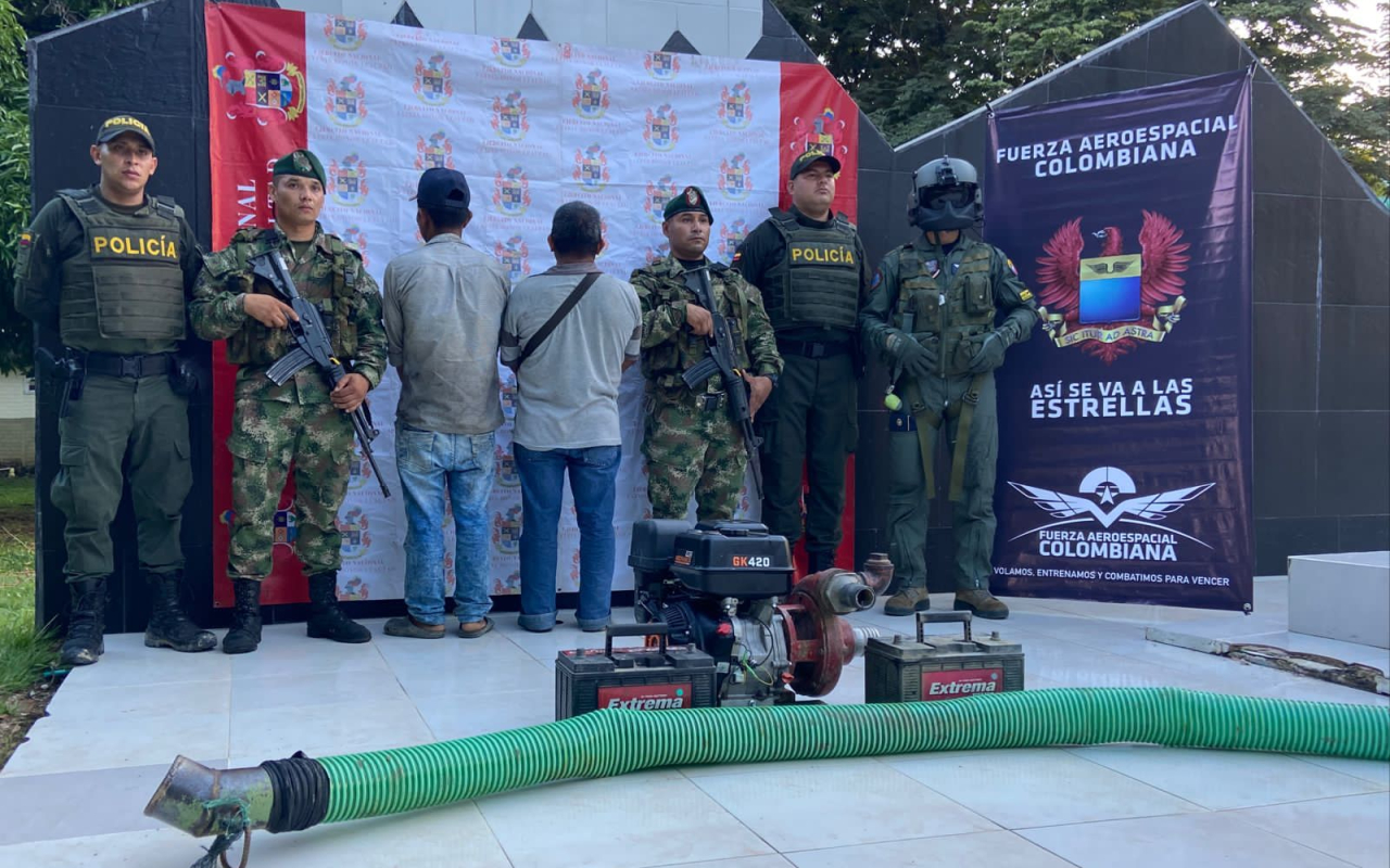 Capturados dos hombres por realizar minería Ilegal en Coyaima, Tolima