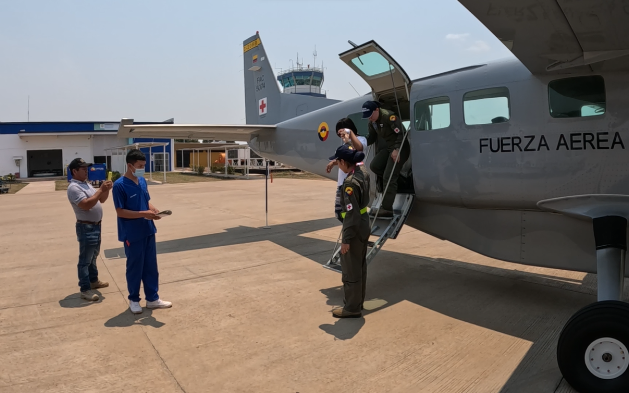 Traslado aeromédico a menor de edad Indígena fue realizado por su Fuerza Aeroespacial Colombiana