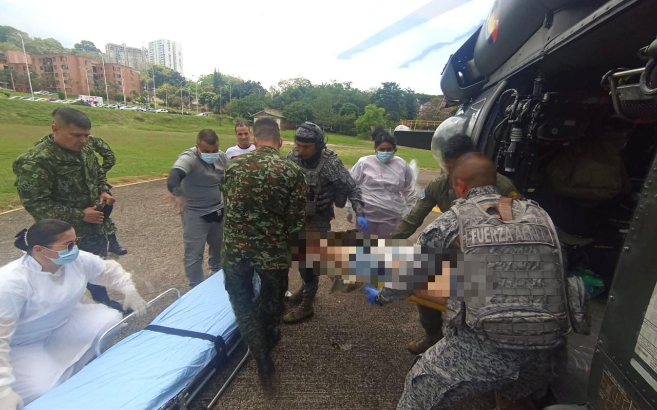 Desde Bolívar,  fue evacuado un soldado afectado por mina antipersonal